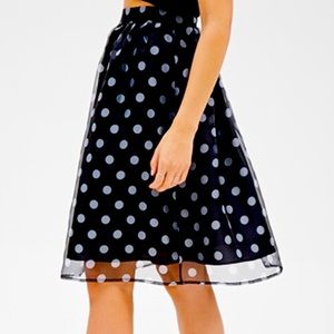 BLACK & WHITE Tulle Polkadot skirt.